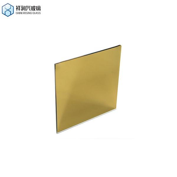 4mm Clear / Colored Golden Reflective Two Way Mirror Glass Factory