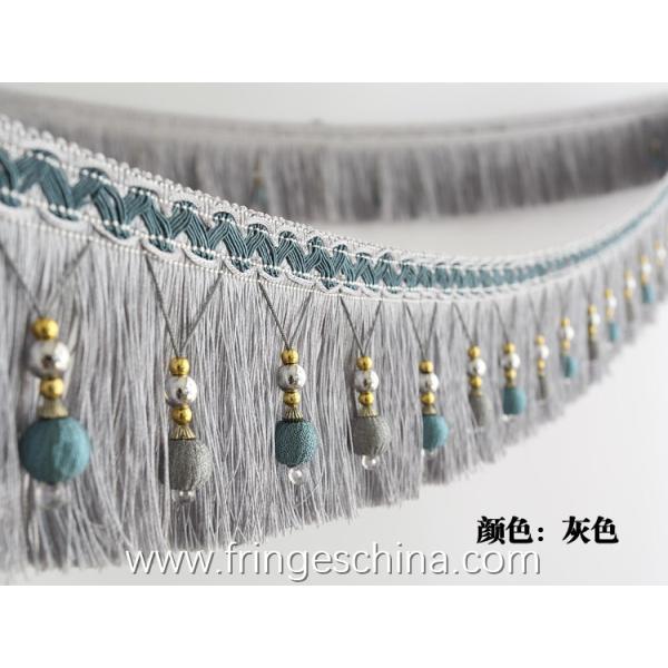 Handmade fashionable chain beads lace tassels fringes for curtain/sofa/pillow/stage decoration