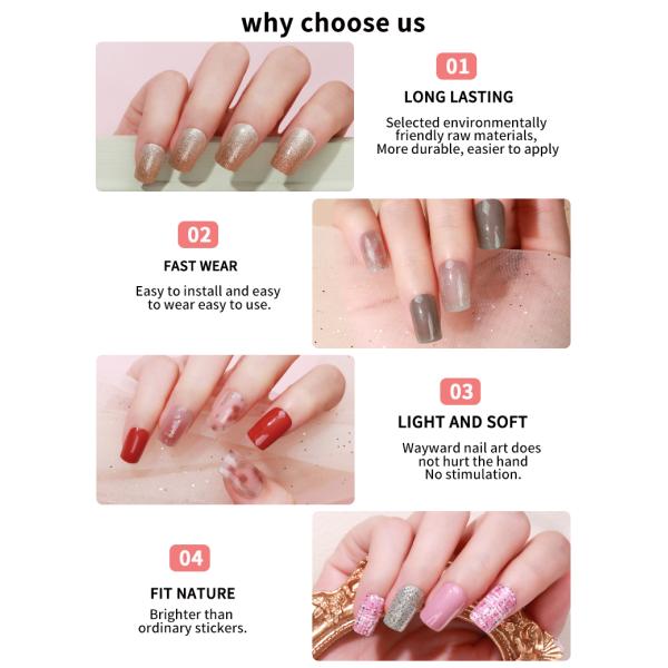 Customized Logo DIY Designs Nail Wraps Polish Strips Gel Stickers Eco-friendly Sample