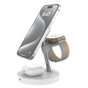 15W Zinc Alloy ABS 4 In 1 Wireless Charging Station with PD/QC3.0 for Multiple