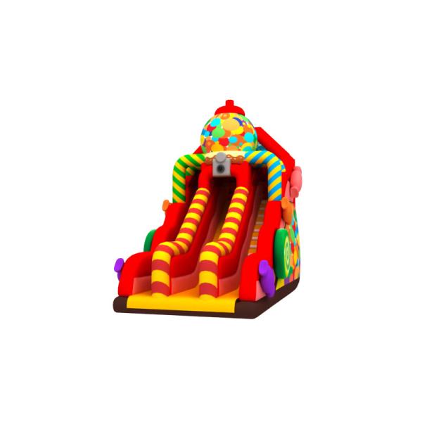 Buy Custom Inflatable Double Slides Candy Inflatable Slides Castle For Kids at wholesale prices