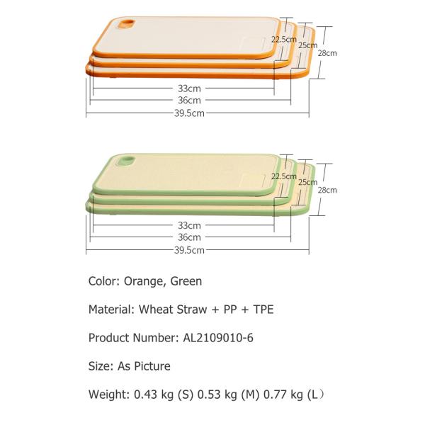 Double Sided Wheat Straw Chopping Board Anti Mildew Household Kitchen Tools