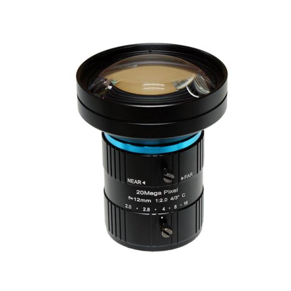 Buy 4/3" 12mm F2.0 20Megapixel HD Manual IRIS C Mount Industrial FA Lens, 12mm 20MP Industrial Machine Vision Lens at wholesale prices
