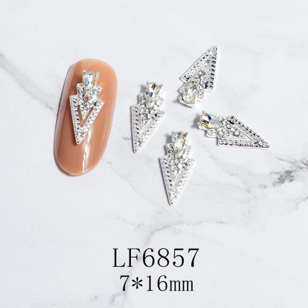 Luxury 3D Art Decorations 5PCS/Bag Golden Alloy Rhinestone Nail Charms AB Diamond Triangle