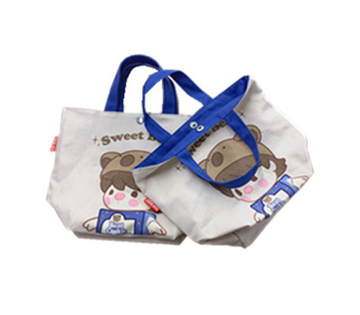 Canvas Fabric Organic Tote Cotton Grocery Bag Women Shopping 30cm
