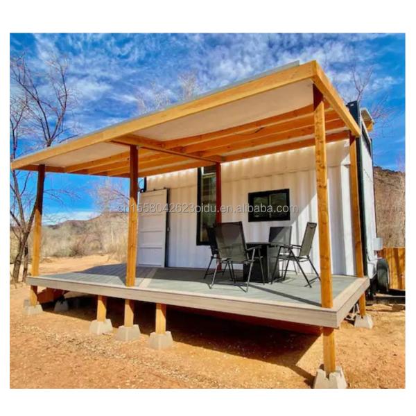 Customized Color 40ft LOFT Family Style Mobile House with Prefabricated Steel Structure and Wooden Exterior Wall