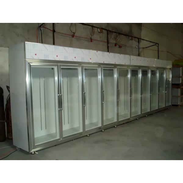 Buy Solid Glass Door Freezer Triple Shelves With Heater Inside at wholesale prices