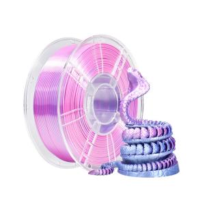 Silk Dual Color Purple Silver PLA Plus Filament Toughness Enhanced 3D Printer