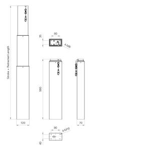 1235mm Fully Length Telescoplic Lifting Columns Synchronize Control System W/
