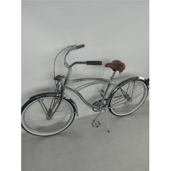 26*2.125 Tire Vintage Style Adult 26 inch Single Speed Retro Chrome Beach Cruiser Bike Bicycle