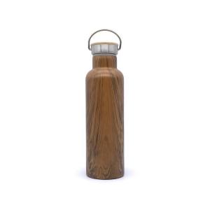 Double Wall 750ml Stainless Steel Sport Water Bottle With Bamboo Lid