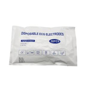 White Round Disposable ECG Electrodes Medical Adult 50mm Diameter
