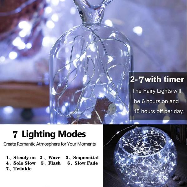 5M Battery Operated Mini Lights Cold White Indoor Led Fairy Lights With Timer Off