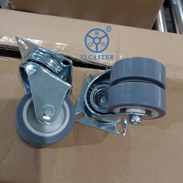 Buy 3 Inch High Load Double Wheel PVC Casters Swivel Plate at wholesale prices