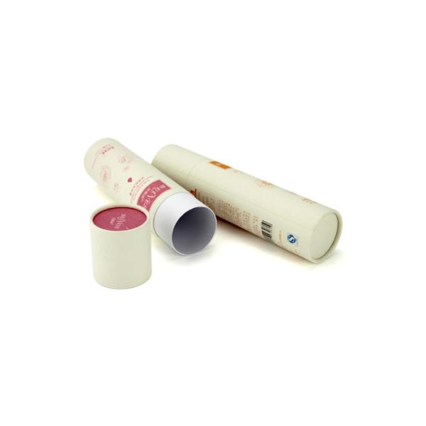 Cylinder White Paper Tube Packaging Pantone Color For Cosmetics