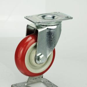 Quality Double Ball Bearing Medium Duty Casters with 3-1/2 Inch Top Plate Swivel Radius and Side Lock Brake for sale