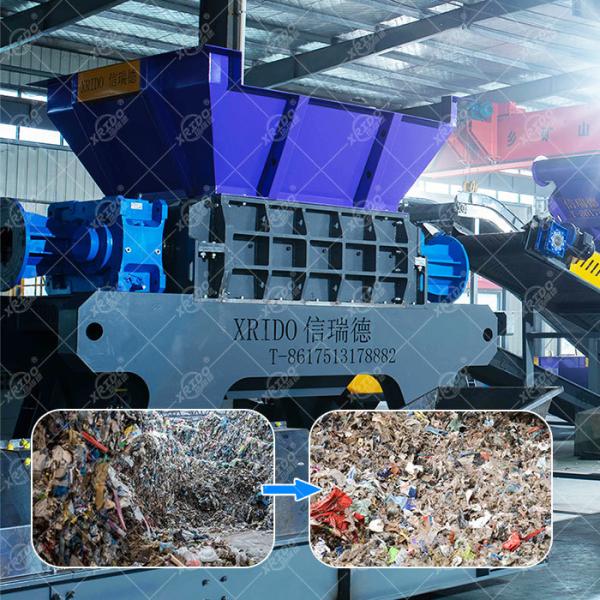 Buy Xrido 75KW Double Shaft Scrap Metal Recycling Shredder Machine at wholesale prices
