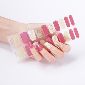 Top Sale 100% Full Inspection Touch Feeling Gold Gel Nail Wraps Semi Cured
