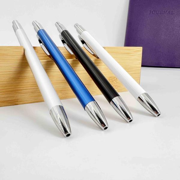 Wholesale Advertising Press Logo Ball Pen 1.0mm Colorful Retractable Ballpoint Pen