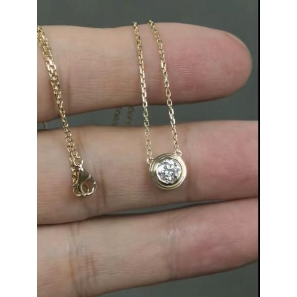 Round Shape Lab Grown Diamond Pendants For Gift Lucky Eye Necklace Pendant Jewelry