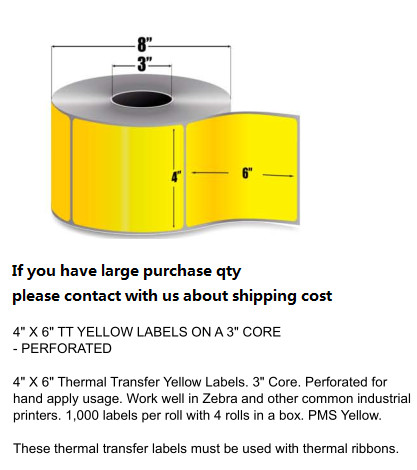 4"X6" Inch direct thermal label sticker paper Electronic balance paper, color printer labels Red Orange Yellow Green