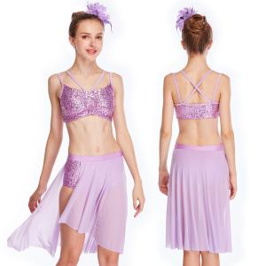 Side Cutoff Skirt Sequin Short Undermeath Top Straps Pinched at Front Centre