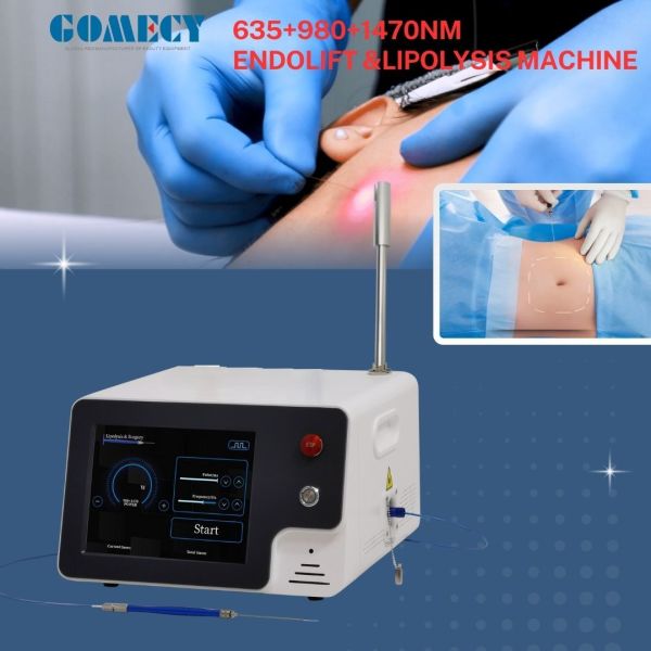 Lipolysis Non Surgery Fiber Laser Facial Lifting Laser Endolaser Endolift 635nm 980 Nm 1470nm Equipment With Joule