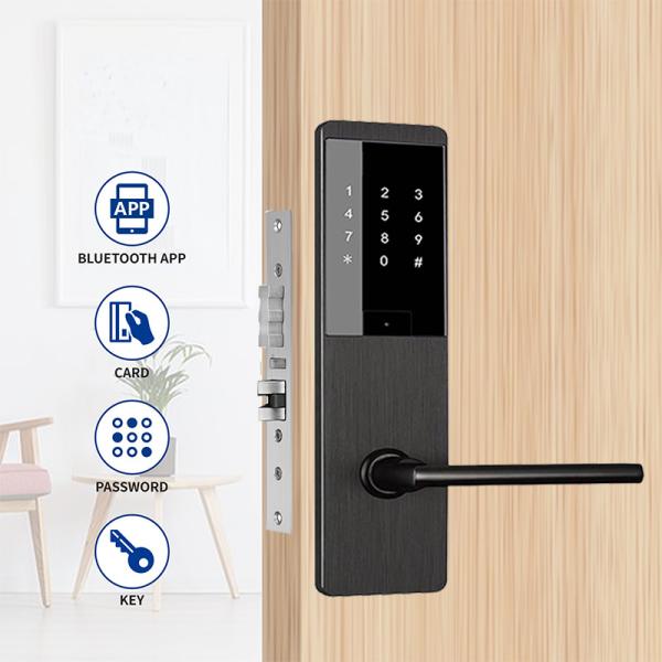 Zinc Alloy 75mm Smart Door Handle Lock 4Pcs AA Digital Keypad Door Lock