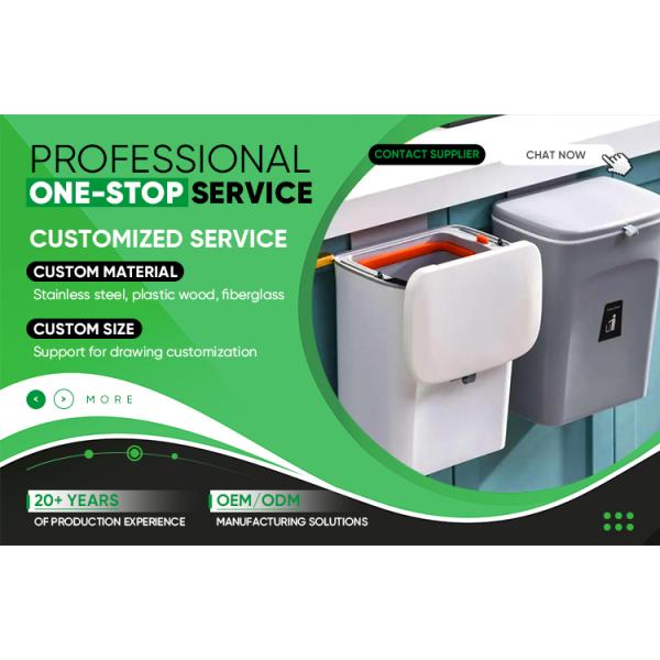 Kitchen Hanging Trash Can Household Cream White Traceless Adhesive Cabinet Trash Basket With Lid Household Wall Hanging