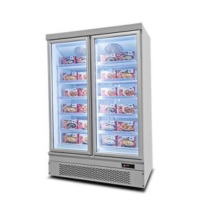 Anti Collision Fan Cooling Plug In Upright Freezer With Glass Doors