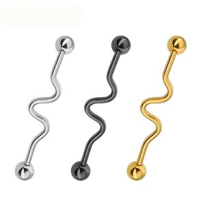 Wholesale Body Piercing Jewelry Surgical Steel Industrial Barbells Earring