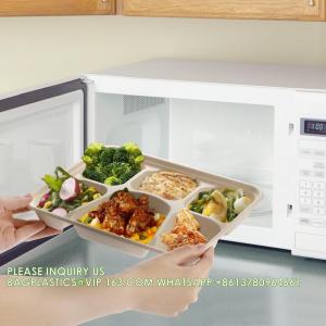 5 Compartment Snack Food Tray Sugarcane Bagasse Plate Disposable Plates Eco