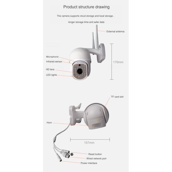 Security Waterproof Wi-Fi CCTV Camera Smart Life APP Outdoor 1080P Powered by Tuya_copy(JV-TY212Q82(Q21))