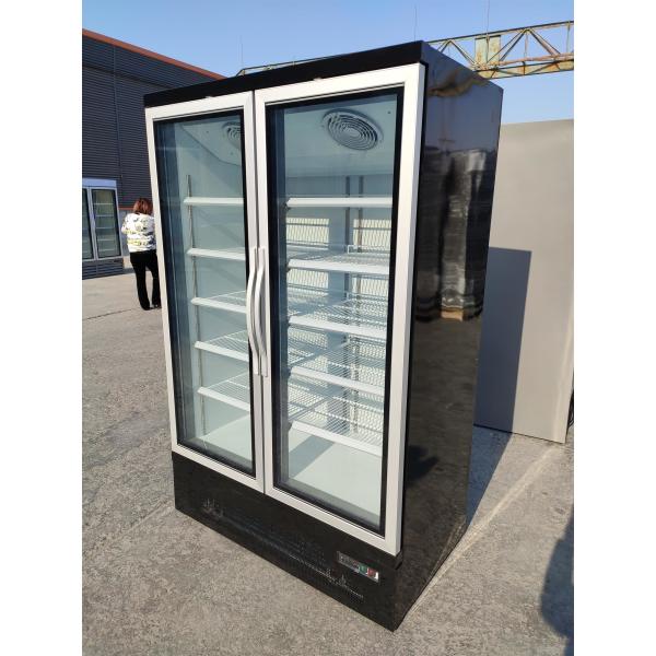 Commercial Supermarket Upright Glass Door Freezer With Inner Vertical Led Lights