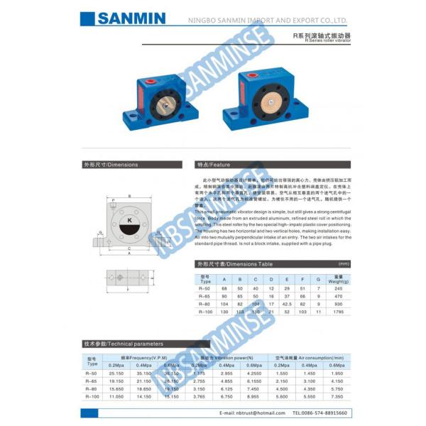 R Series Rooler Small Industrial Pneumatic Air Vibrator Aluminium Body NBSANMINSE