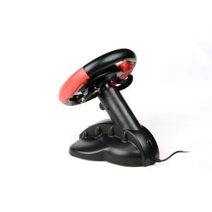 Red / Green Wired USB Video Game Steering Wheel With Vibration