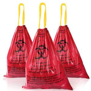 Quality Large Capacity Yellow red hospital clinics infectious plastic disposable medical biohazard waste bags for sale