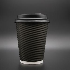 Quality High quality disposable FDA approved hot and cold drinking ripple wall paper cups 12oz with sip lids for sale
