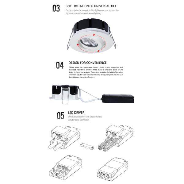 Round Waterproof Bathroom LED Lights 6W Low Profile LED Downlight