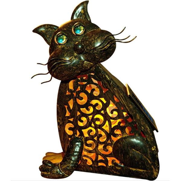 Buy Metal 9.8 Inches 0.01W Cat Solar Garden Lights at wholesale prices