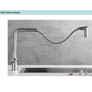 China Retractable Hose Stainless Steel Kitchen Faucets CUPC Ceramic Cartridge Tap 3.92L/Min on sale