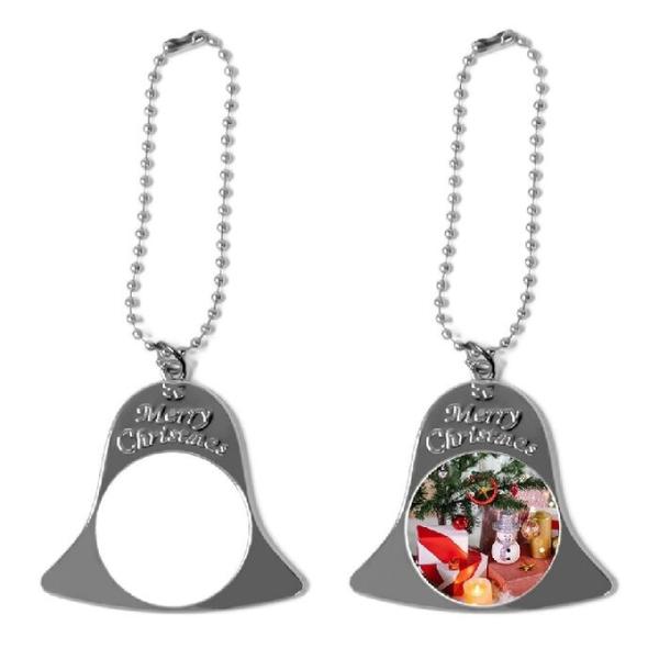 Sublimation Christmas Blanks Metal Jingle Bell Christmas Tree Hanging Ornament