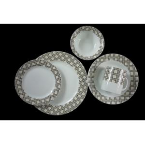 round /rim shape 16pcs White find porcelain dinnerware sets with gifbox/dessert