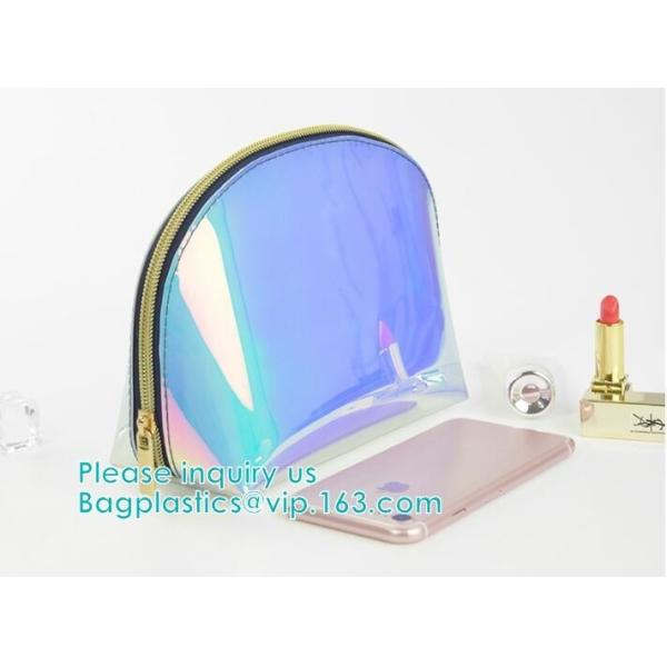 Buy Custom Laser holographic hologram sewing pvc bag pvc cosmetic makeup bag,Women's Metallic Silver Iridescent Holographic at wholesale prices