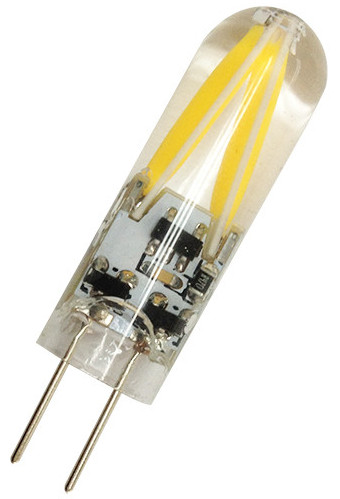 Buy led G4 1.5w 12v Ac/Dc  cob silicone with glass tube 120-140 lumen Ra>70 2 years warranty Crystal lamp used  new style at wholesale prices