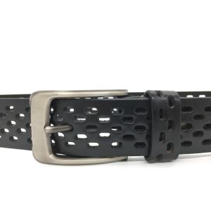 Hollow Out Mens Casual Leather Waist Belt For Pants With Pin Buckle