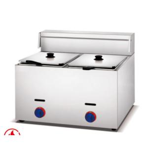 Commercial Gas Fryer with 2 Burners 11.2kw Power R1 3/4 Gas Connection