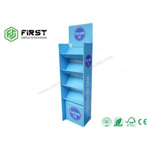 Logo Printing Customized Corrugated Foldable Paper Floor Display Shelf Stand