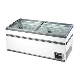 White / Grey Supermarket Island Freezer With Automatic Defrost For Grocery Store