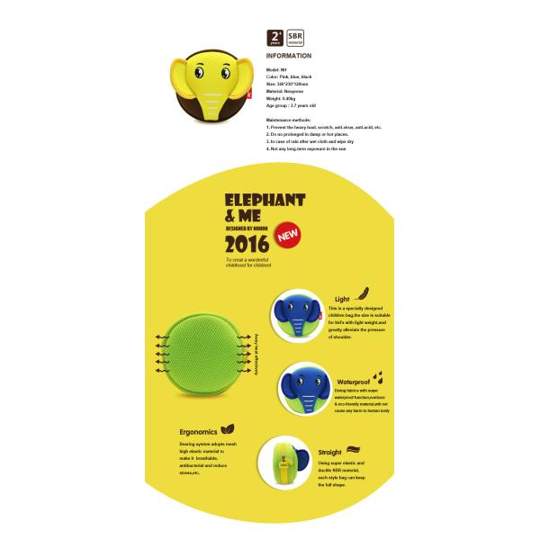 Cute 3D Cartoon Kids Sling Bag Waterproof Long Strip 16.5*16.5*8cm